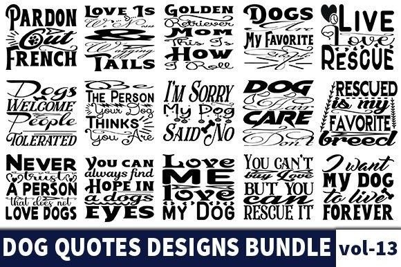 25 DOG Quotes Designs Bundle