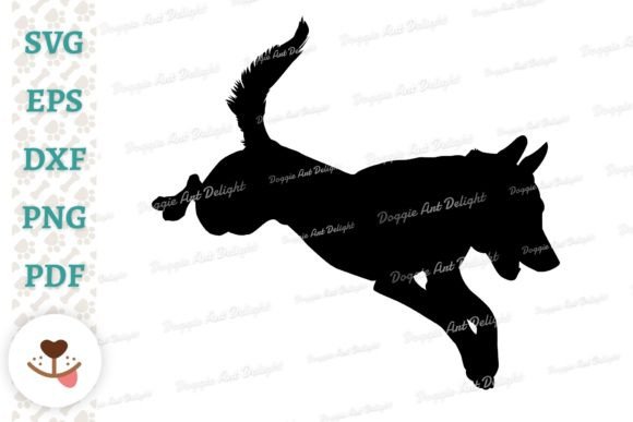 Belgian Malinois Jumping Dog Silhouette