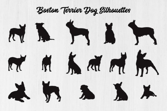 Boston Terrier Dog Silhouettes