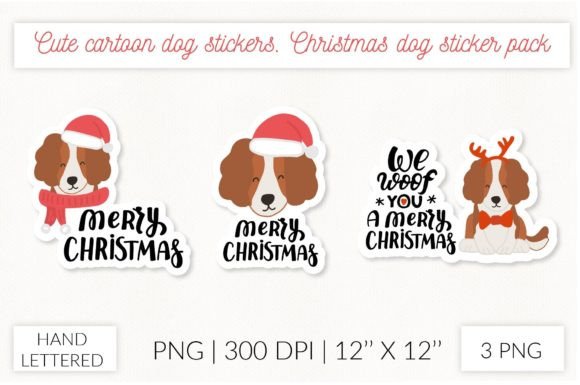 Christmas Dog Stickers Cocker Spaniel