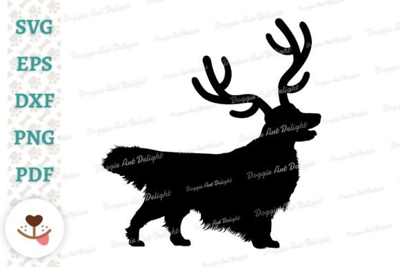 Christmas Golden Retriever Dog Reindeer
