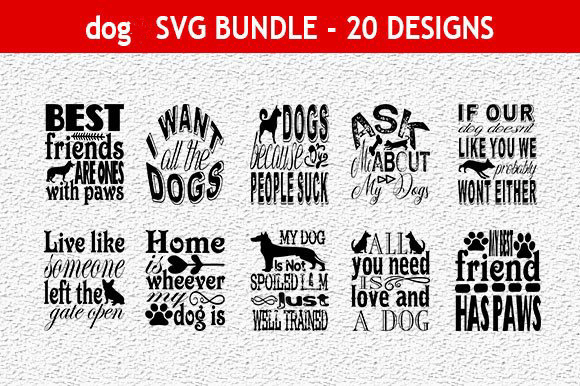 Dog 12 Quotes Designs Bundle