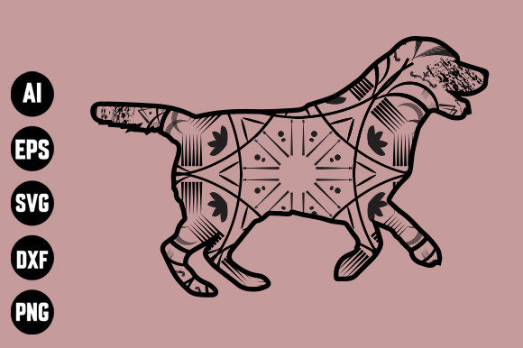 Dog Mandala Vector Design