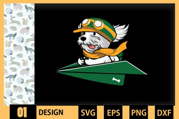 Dog with Paper Plane Animal