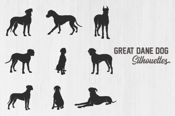 Great Dane Dog Silhouettes