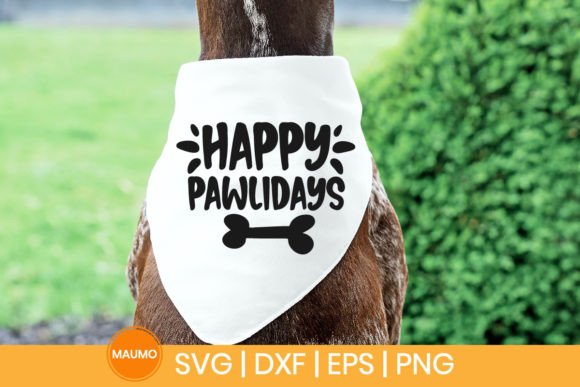 Happy Pawlidays Dog Christmas Bandana