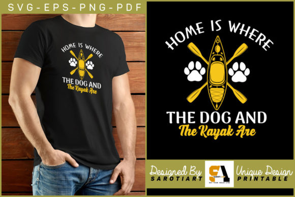 Kayak and Dog Lovers Printable Design