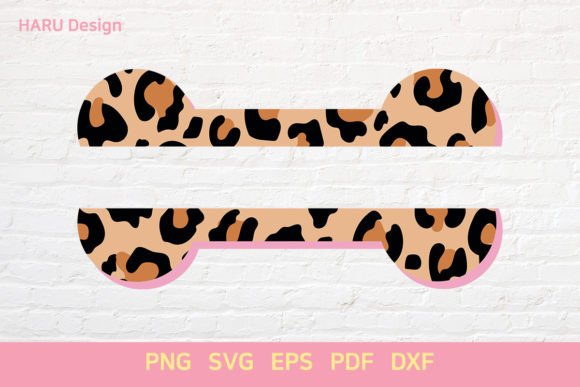 Leopard Print Dog Bone Split