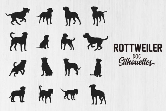 Rottweiler Dog Silhouettes