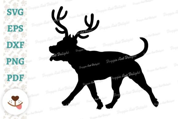 Staffy Christmas Dog Reindeer Antlers