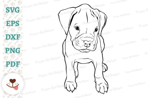 White Boxer Puppy Svg Vector Cut File